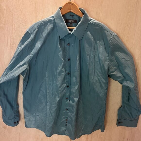 Mens Kenneth Cole Reaction Shirt Top button down size Extra Large 17.5 (34-35) - Picture 1 of 6
